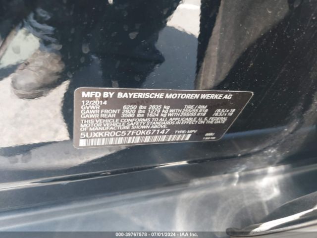 5UXKR0C57F0K67147 BMW X5 Xdrive35i
