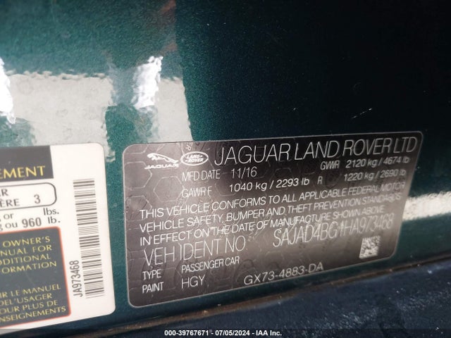 2017 JAGUAR XE SAJAD4BG1HA973468 Photo 8