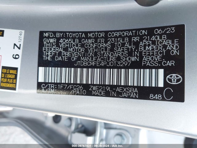 Toyota Corolla Hybrid Se 2023 JTDBCMFE4PJ013297 Image 9
