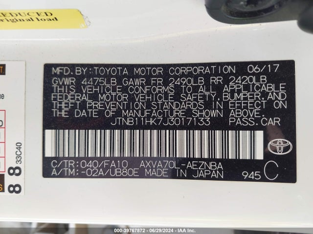 Toyota CAMRY LE 2018 JTNB11HK7J3017133 Image 9