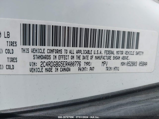 Dodge Grand Caravan Se 2014 2C4RDGBG5ER400776 Image 9