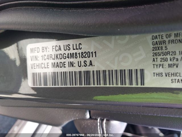 2021 JEEP GRAND CHEROKEE L 1C4RJKDG4M8182011 Photo 8