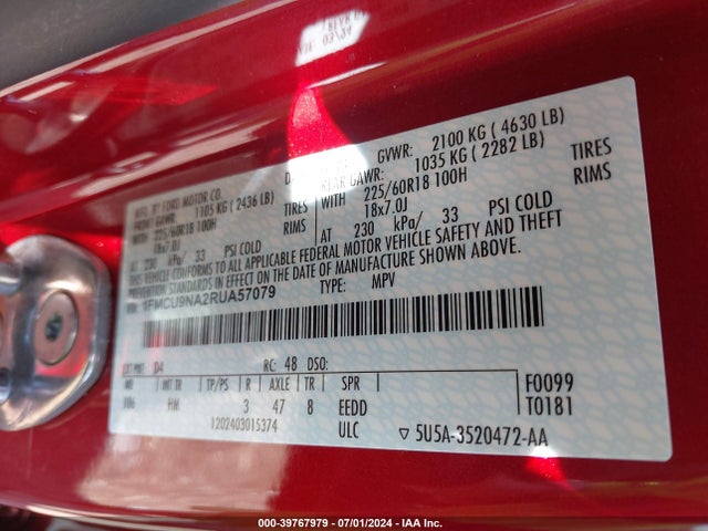 Ford Escape St-line Select 2024 1FMCU9NA2RUA57079 Image 9