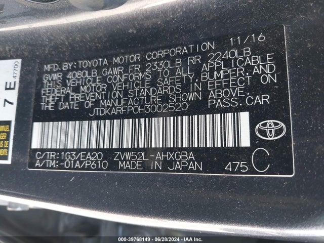 Toyota Prius Prime Premium 2017 JTDKARFP0H3002520 Image 9