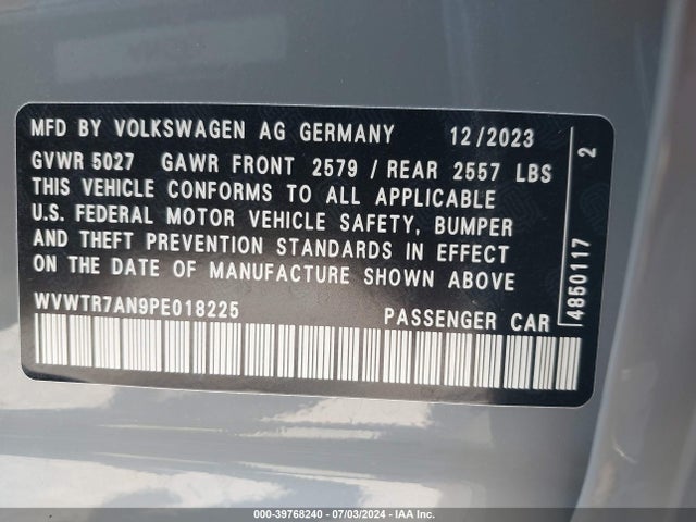 WVWTR7AN9PE018225 Volkswagen Arteon 2.0t Sel Premium R-line