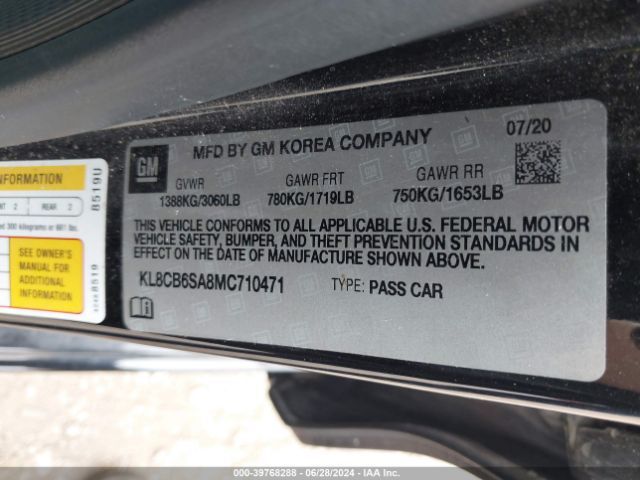 KL8CB6SA8MC710471 Chevrolet Spark Fwd Ls Automatic