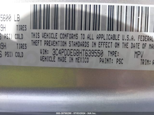 3C4PDDEG8HT639550 Dodge Journey Gt Awd