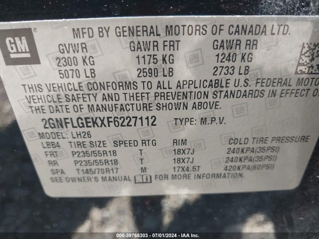 Chevrolet Equinox 2lt 2015 2GNFLGEKXF6227112 Image 9
