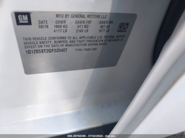 1G1ZE5ST2GF325407 Chevrolet MALIBU 1LT