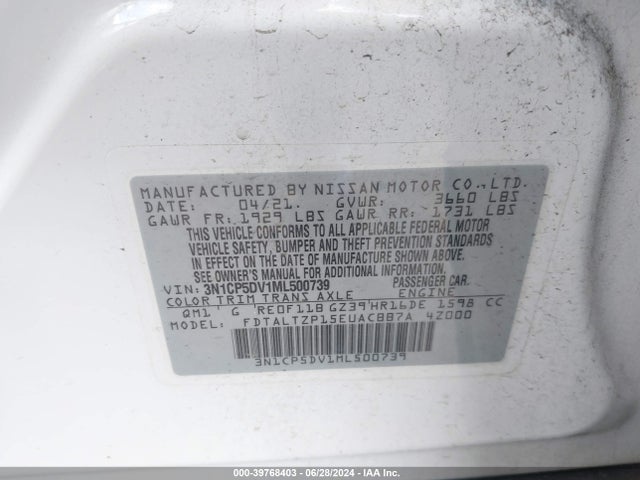 Nissan Kicks Sr Xtronic Cvt 2021 3N1CP5DV1ML500739 Image 9
