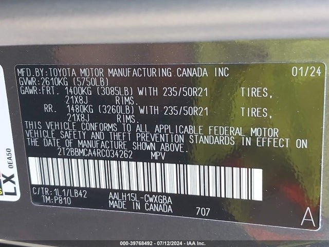 Lexus Rx 350h Premium Plus 2024 2T2BBMCA4RC034262 Image 9