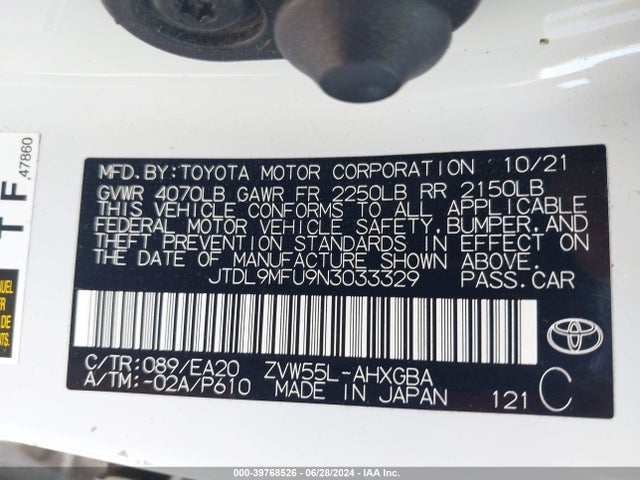 Toyota Prius Xle Awd-e 2022 JTDL9MFU9N3033329 Image 9