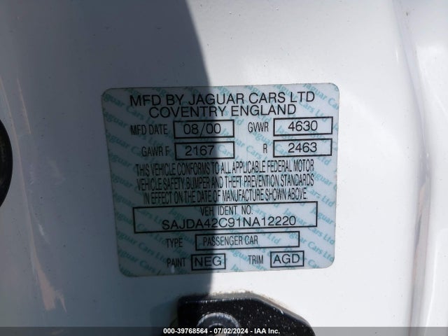 2001 JAGUAR XK8 SAJDA42C91NA12220 Photo 8