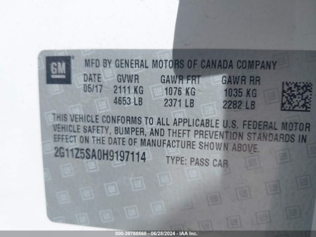 2G11Z5SA0H9197114 Chevrolet IMPALA LS