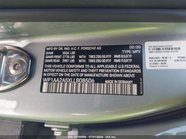 WP1AA2A5XLLB08506 Porsche Macan