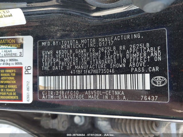 Toyota CAMRY LE 2017 4T1BF1FK7HU735046 Image 18