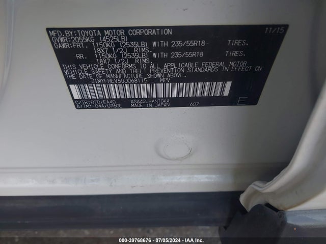 Toyota Rav4 Limited 2016 JTMYFREV5GJ068115 Image 9