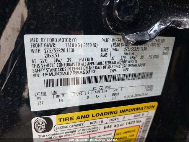 Ford Expedition Limited Max 2024 1FMJK2A87REA58312 Image 9