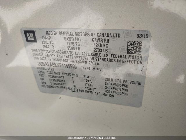 2GNALAEKXF1155509 Chevrolet EQUINOX LS