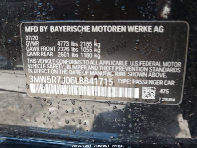 3MW5R7J06L8B41715 BMW 3 Series 330i Xdrive