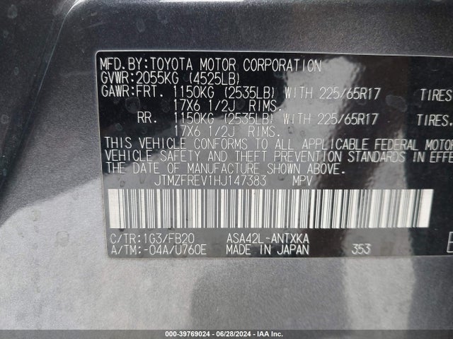 Toyota RAV4 LE 2017 JTMZFREV1HJ147383 Image 9