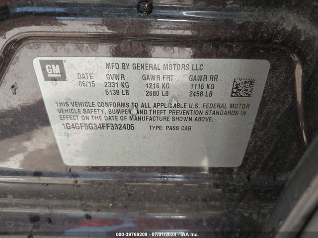 1G4GF5G34FF332406 Buick Lacrosse Premium Ii