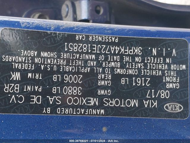 3KPFK4A72JE182851 KIA FORTE LX