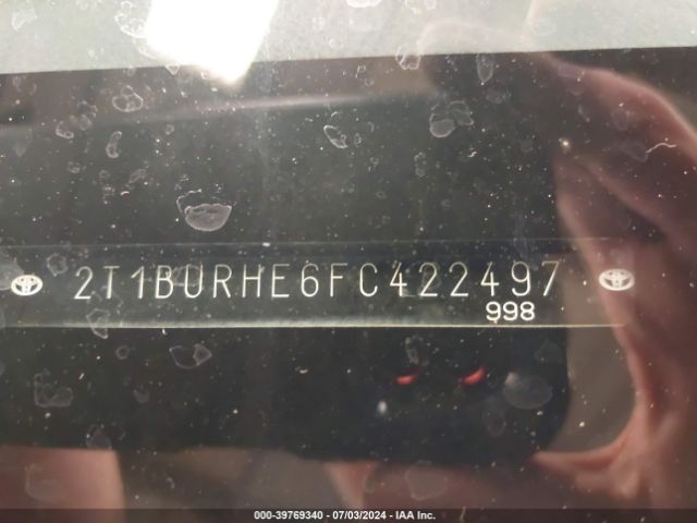 2T1BURHE6FC422497 Toyota Corolla Le Plus