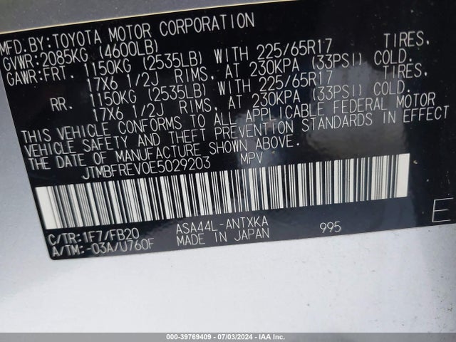 Toyota RAV4 LE 2014 JTMBFREV0E5029203 Image 9