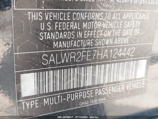 SALWR2FE7HA124442 Land Rover RANGE ROVER SPORT
