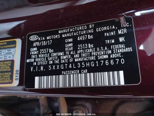 5XXGT4L35HG176670 KIA Optima Lx