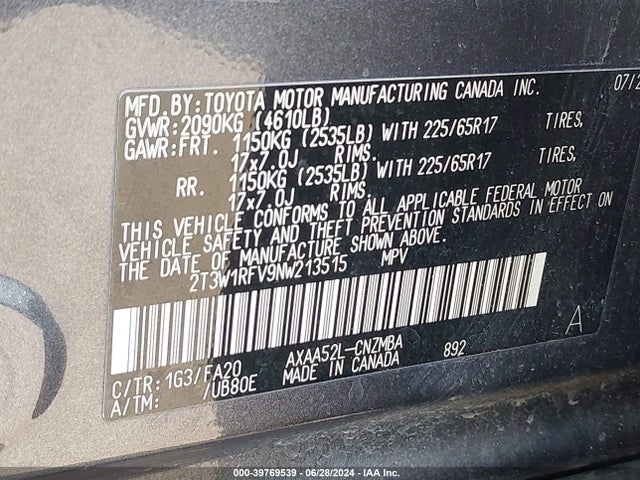 Toyota Rav4 Xle 2022 2T3W1RFV9NW213515 Image 9