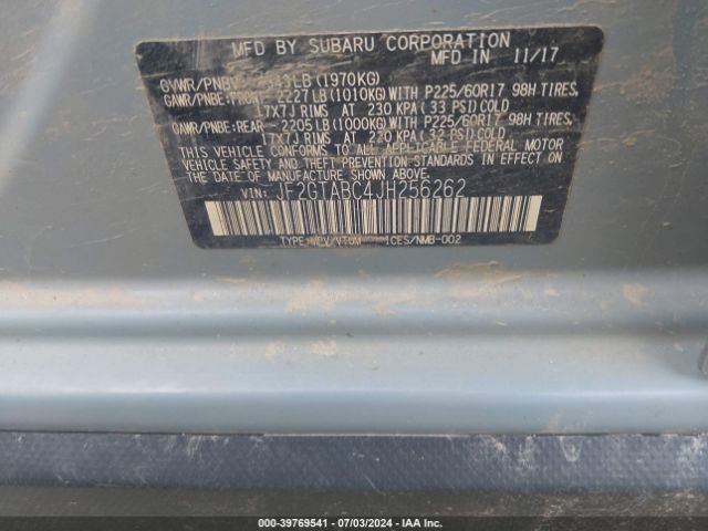 JF2GTABC4JH256262 Subaru Crosstrek 2.0i Premium