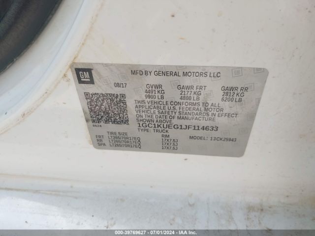 1GC1KUEG1JF114633 Chevrolet Silverado 2500hd Wt