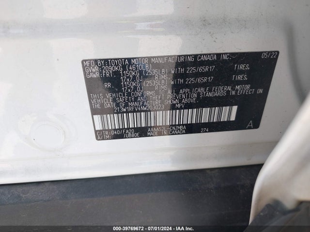 Toyota Rav4 Xle 2022 2T3W1RFV4NW203023 Image 9