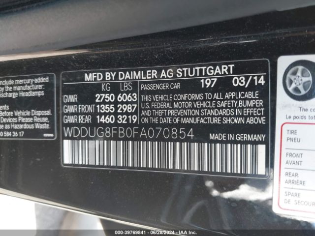 WDDUG8FB0FA070854 Mercedes-Benz S 550 4matic