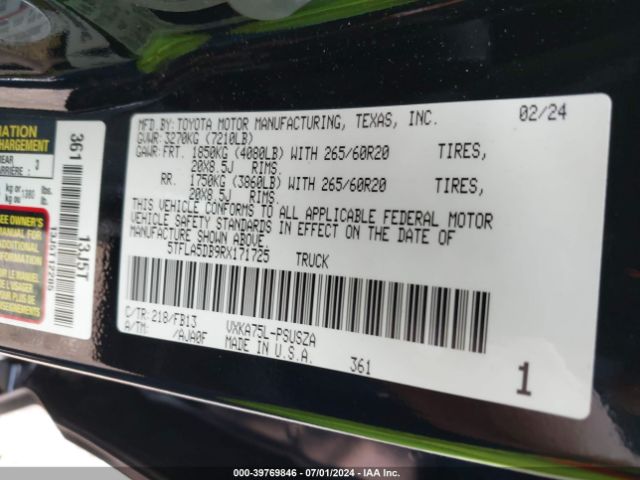 5TFLA5DB9RX171725 Toyota Tundra Sr5