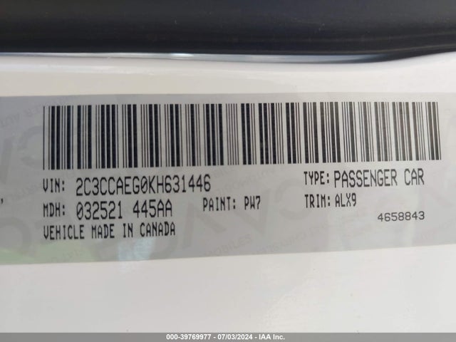 2C3CCAEG0KH631446 Chrysler 300 Limited