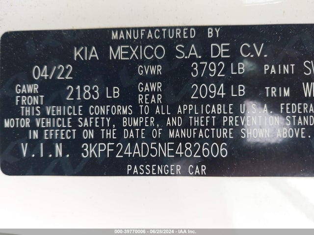 KIA Forte Lxs 2022 3KPF24AD5NE482606 Image 9