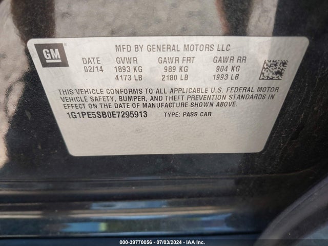 Chevrolet Cruze 2lt Auto 2014 1G1PE5SB0E7295913 Image 9