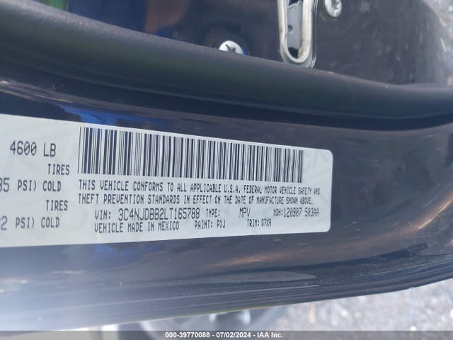 3C4NJDBB2LT165788 Jeep Compass Altitude 4x4