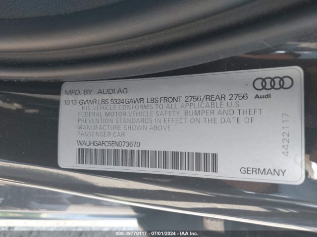 WAUHGAFC5EN073670 Audi A6 3.0t Premium Plus