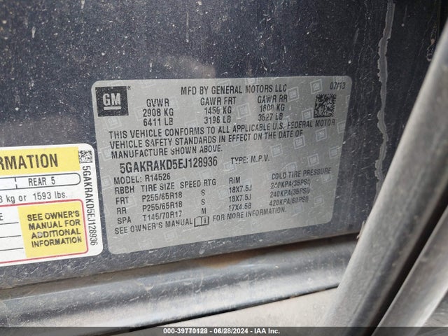 5GAKRAKD5EJ128936 Buick Enclave Convenience