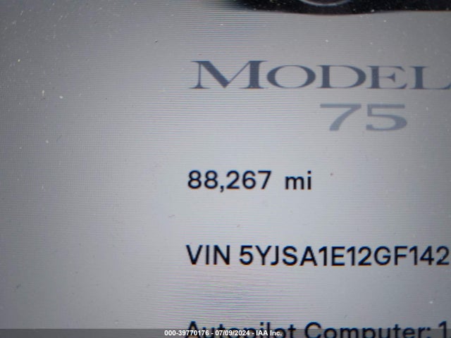 Tesla Model S 60/70/75/85 2016 5YJSA1E12GF142276 Image 15
