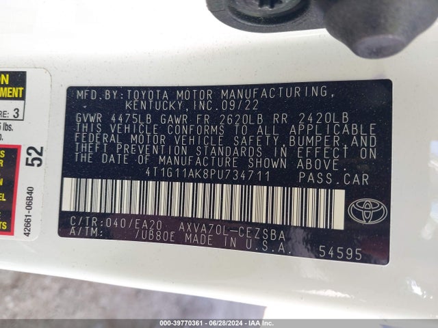 Toyota CAMRY SE 2023 4T1G11AK8PU734711 Image 9