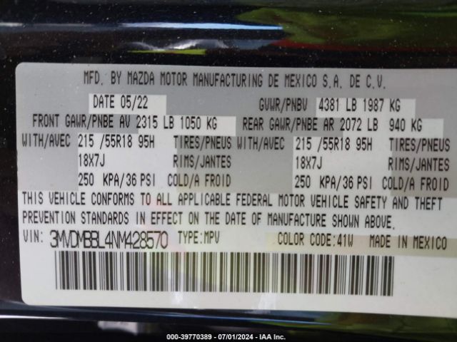 3MVDMBBL4NM428570 Mazda Cx-30 Select