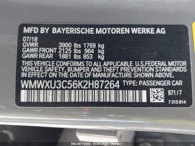 WMWXU3C56K2H87264 Mini Hardtop Cooper S