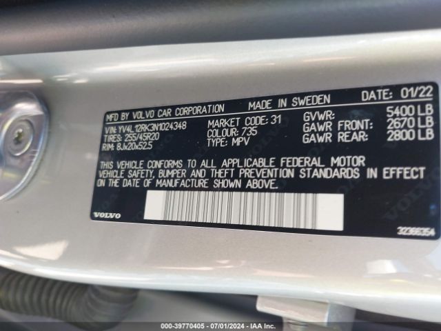 YV4L12RK3N1024348 Volvo Xc60 B5 Momentum