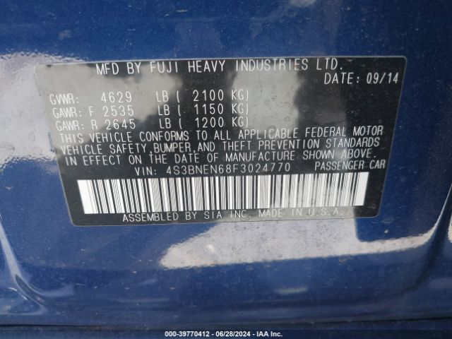 4S3BNEN68F3024770 Subaru Legacy 3.6r Limited