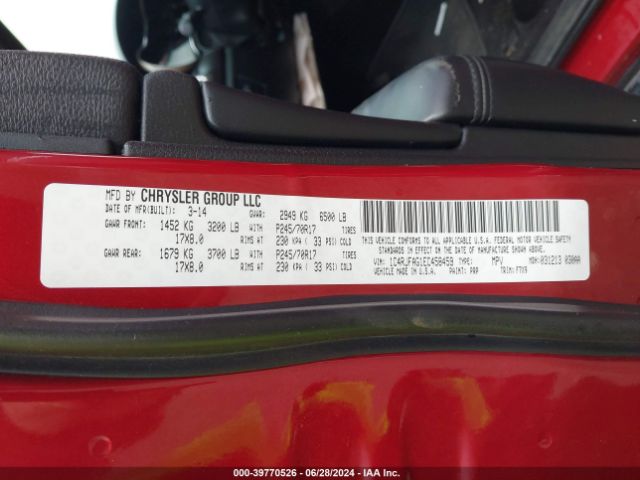 1C4RJFAG1EC458459 Jeep Grand Cherokee Laredo